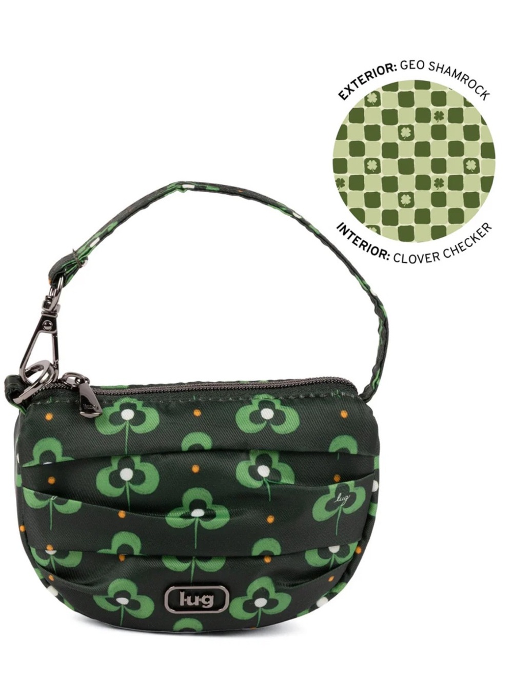 Lug Disco Pleated Pouch Geo Shamrock